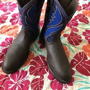 Men's Brown and Blue Ariat Ventek Workhog Boots #100020090